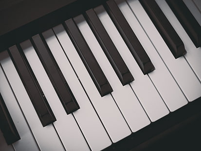 белые и черные клавиши пианино, пианино, клавиши, музыкальный инструмент, HD обои HD wallpaper
