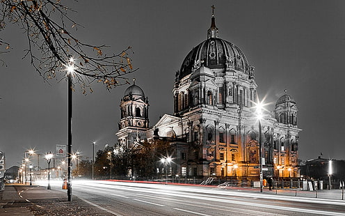Berlino, Germania, Cattedrale di Berlino durante la notte poster, mondo, 1920x1200, Germania, Berlino, Europa, Sfondo HD HD wallpaper