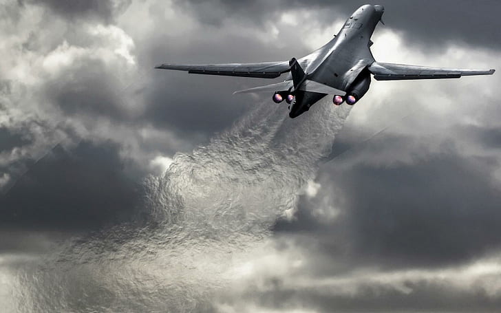 Rockwell B-1 Lancer Supersonic Strategic Bomber Takeoff, rockwell, lancer, supersonic, strategic, bomber, takeoff, HD wallpaper