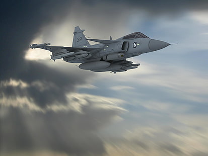 Jet Fighters, Saab JAS 39 Gripen, HD тапет HD wallpaper