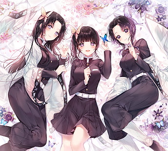 Anime, Demon Slayer: Kimetsu no Yaiba, Kanae Kochou, Kanao Tsuyuri, Shinobu Kochou, HD papel de parede HD wallpaper