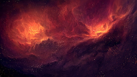 ilustrasi awan, ruang, seni ruang, nebula, TylerCreatesWorlds, bintang, seni digital, Wallpaper HD HD wallpaper
