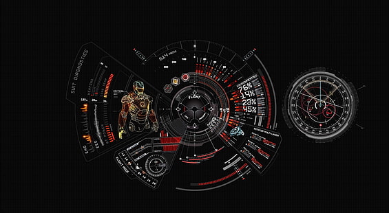 Iron Man Suit Diagnostic, fondo de pantalla digital de estadísticas de Iron-Man, Películas, Iron Man, Iron, Suit, Diagnostic, Fondo de pantalla HD HD wallpaper