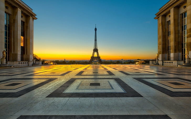 エッフェル、正方形、パリ、タワー、都市景観、都市、 HDデスクトップの壁紙