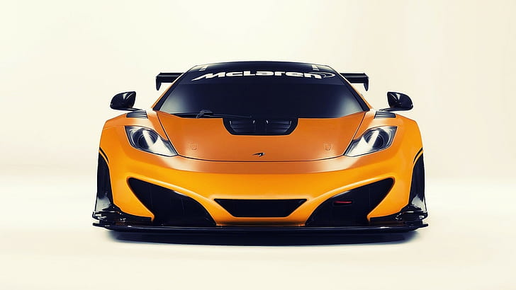 McLaren MP4-12C GT3 HD, спортивный автомобиль оранжево-черного цвета, автомобили, McLaren, 12C, MP4, GT3, HD обои