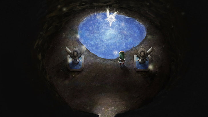 duas estátuas de fadas cinza, The Legend of Zelda, Link, HD papel de parede