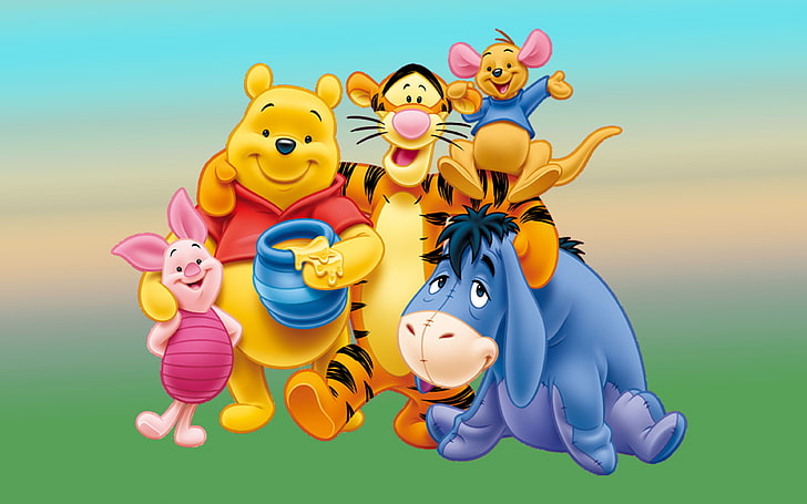 Winnie The Pooh Characters Image Desktop Hd Wallpaper For Mobile Phones Tablet And Pc 3840×2400, HD wallpaper