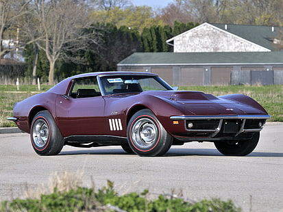 สีน้ำตาลแดง Chevrolet Corvette C3 coupe, chevrolet, corvette, ปลากระเบน, c3, 1969, l88 427 coupe, วอลล์เปเปอร์ HD HD wallpaper