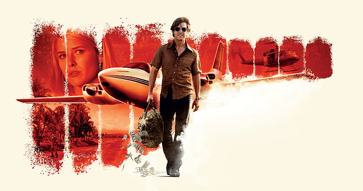Poster film Tom Cruise American Made, American Made, Tom Cruise, 2017, 4K, 8K, Wallpaper HD