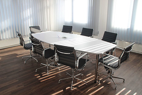 biznes, krzesła, współczesny, projektant, biurko, puste, wewnątrz, wnętrze, spotkanie, biuro, pokój, miejsce, stół, okno, praca, Tapety HD HD wallpaper