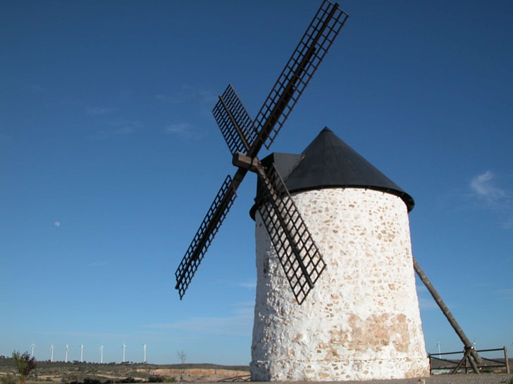 Kastilien-La Mancha, Cervantes, Espana, Landschaft, Molino Manchego, Pozo Canada, HD-Hintergrundbild