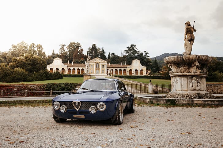 blue, coupe, Alfa Romeo, Giulia, 2020, Totem Automobili, GT electric, HD wallpaper