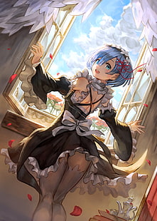 anime, anime girls, Re:Zero Kara Hajimeru Isekai Seikatsu, Rem, HD wallpaper HD wallpaper