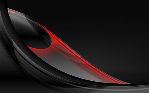 Astratto nero rosso, ovale grigio e rosso sfondo digitale, astratto, rosso, nero, Sfondo HD HD wallpaper