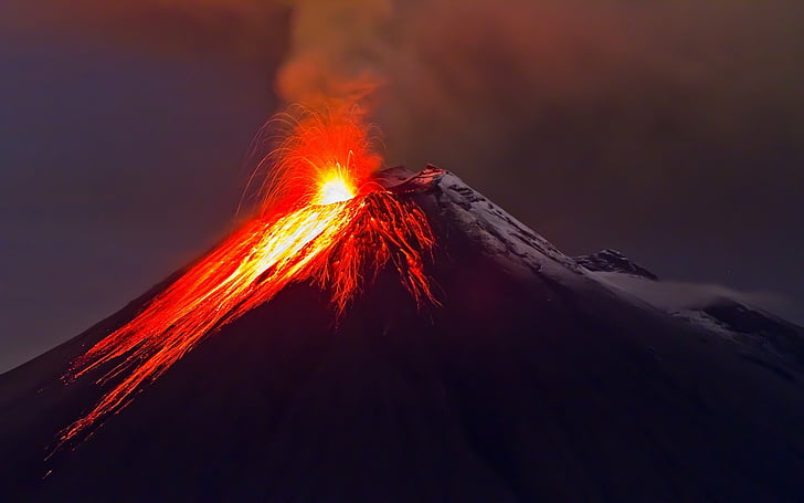 Volcanoes, Tungurahua, Cordillera Oriental, Ecuador, Eruption, Lava, Stratovolcano, Volcano, HD wallpaper