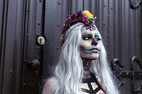 Dia de los Muertos, women, Sugar Skull, HD wallpaper HD wallpaper