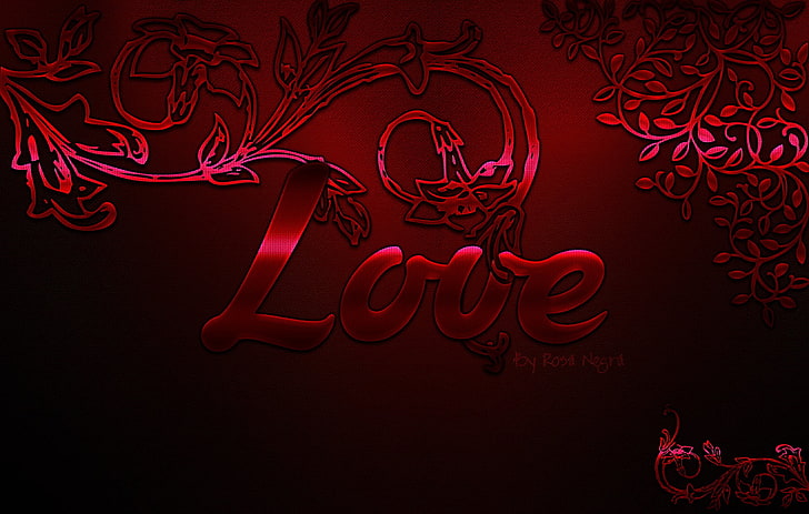 love print wallpaper, love, artwork, red, HD wallpaper