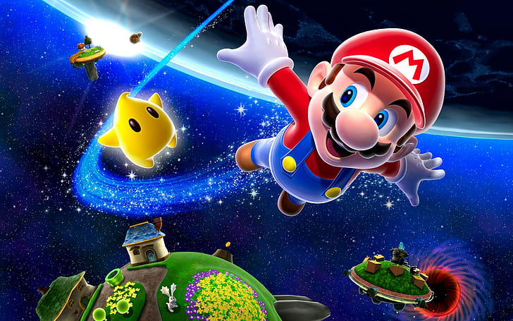 Space, Star, Super Mario, HD wallpaper
