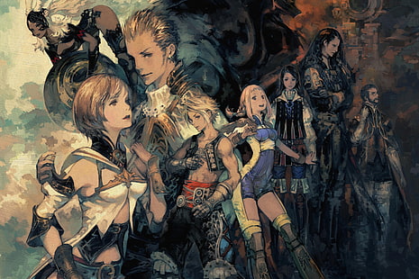 วิดีโอเกม Final Fantasy XII: The Zodiac Age, Ashelia B'nargin Dalmasca, Balthier (Final Fantasy), Cidolfus Demen Bunansa, Final Fantasy XII, Fran (Final Fantasy), Larsa Ferrinas Solidor, Penelo (Final Fantasy), Vaan (Final Fantasy) แฟนตาซี), Vayne Carudas Solidor, วอลล์เปเปอร์ HD HD wallpaper