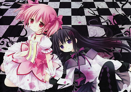 Anime, Puella Magi Madoka Magica, Homura Akemi, Madoka Kaname, Wallpaper HD HD wallpaper