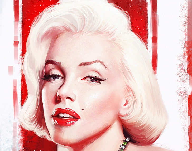Marilyn Monroe illustration, regard, visage, femme, actrice, beauté, art, marilyn monroe, Fond d'écran HD