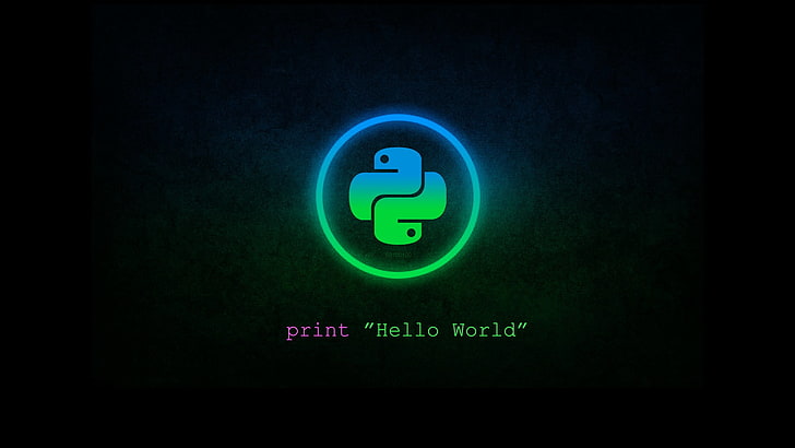 Zrzut ekranu z okrągłym zielonym logo, Python (programowanie), niebieski, zielony, Tapety HD