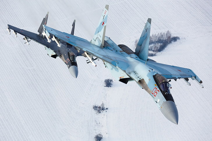Myśliwce odrzutowe, Sukhoi Su-35, samoloty, myśliwiec odrzutowy, samolot bojowy, Tapety HD