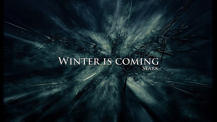 Der Winter kommt Textüberlagerung, Game of Thrones, Ein Lied von Eis und Feuer, House Stark, Der Winter kommt, HD-Hintergrundbild