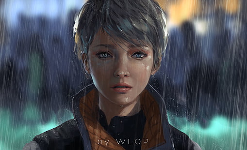 WLOP, chicas anime, Detroit Become Human, videojuegos, Detroit: Become Human, Fondo de pantalla HD HD wallpaper