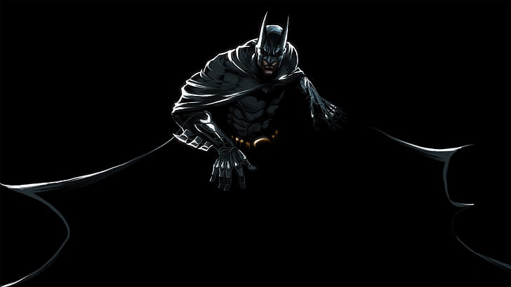 Black Batman HD, cartone animato / fumetto, nero, batman, Sfondo HD