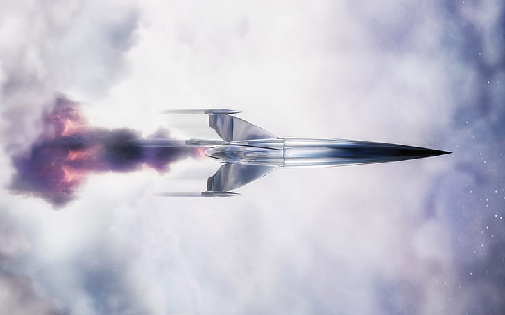 Ilustrasi roket, pesawat ruang angkasa, Wallpaper HD