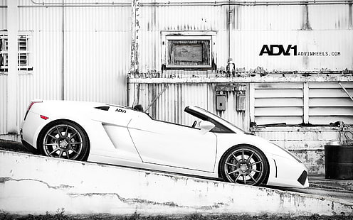 Lamborghini Gallardo Spyder ADV1 2, бял lamborghini gallardo spyder, spyder, lamborghini, gallardo, adv1, автомобили, HD тапет HD wallpaper