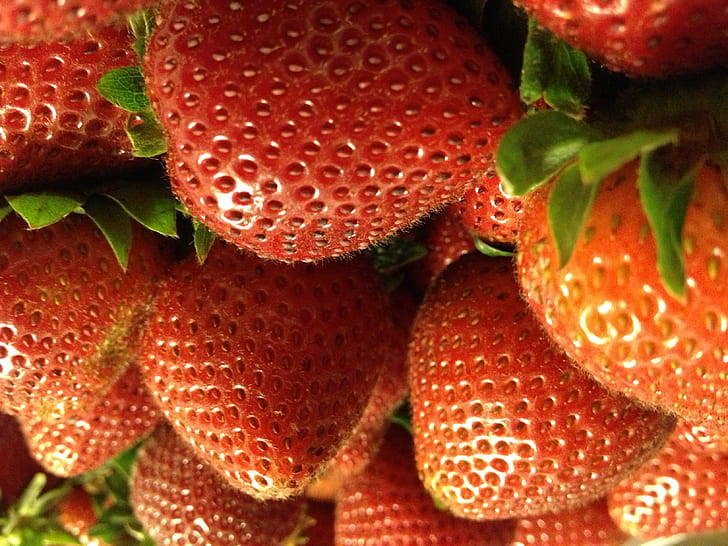 pile of strawberries, strawberries, Strawberries, red #fruit, pile, red  fruit, filter, uploaded, flickr, mobile, fruit, food, freshness, strawberry, red, ripe, organic, gourmet, healthy Eating, dessert, berry Fruit, close-up, sweet Food, HD wallpaper