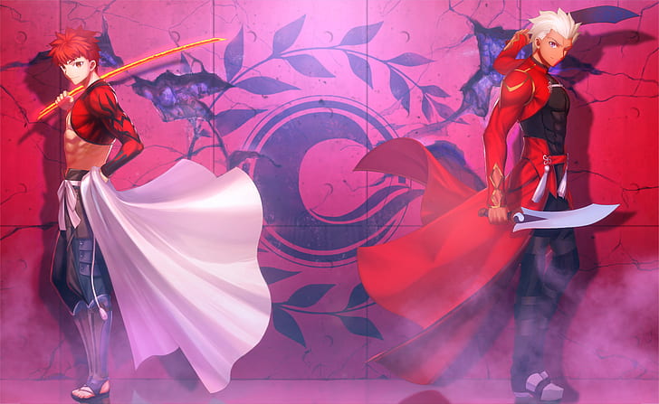 Fate Series, Fate/Grand Order, Archer (Fate/Grand Order), Saber (Fate Series), Sengo Muramasa, Shirou Emiya, HD wallpaper