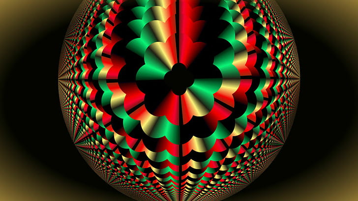 Fractal HD, optical illusion, abstract, fractal, HD wallpaper