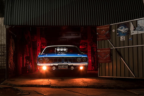 light, garage, Chrysler, muscle car, Plymouth Barracuda, HD wallpaper HD wallpaper