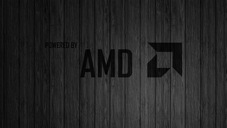 AMD logo, AMD, monochrome, HD wallpaper