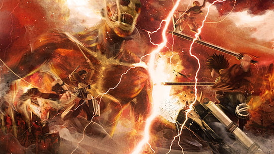 ملصق هجوم العمالقة ، Shingeki no Kyojin ، Eren Jeager ، Mikasa Ackerman ، أنيمي ، Armin Arlert، خلفية HD HD wallpaper