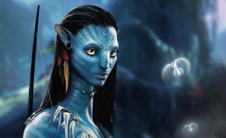 Avatar 2, Avatar character digital wallpaper, Movies, Avatar, Drawing, Movie, Neytiri, Film, 2017, Avatar 2, HD wallpaper