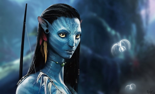 Avatar 2, Fond d'écran numérique de personnage Avatar, Films, Avatar, Dessin, Film, Neytiri, Film, 2017, Avatar 2, Fond d'écran HD HD wallpaper