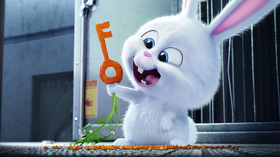 Bola de nieve de Secret Life of Pets, la vida secreta de las mascotas, 2016, conejo, bola de nieve, Fondo de pantalla HD HD wallpaper