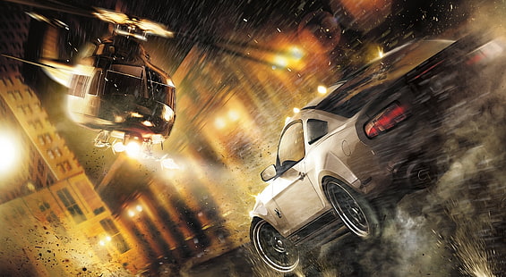 Need For Speed ​​- The Run, цифровые обои Need for Speed ​​The Run, Игры, Need For Speed, Вертолет, Chase, видеоигры, суперкар, Pursuit, NFS, Need for Speed ​​Run, NFS Run, HD обои HD wallpaper