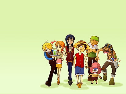 Ein Stück, Anime, Affe D. Ruffy, Sanji, Nami, Nico Robin, Roronoa Zoro, Lysop, Tony Tony Chopper, HD-Hintergrundbild HD wallpaper