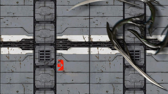 graue und schwarze digitale Tapete, Warframe, Fantasy-Waffe, Glaive, Grineer (Warframe), HD-Hintergrundbild HD wallpaper