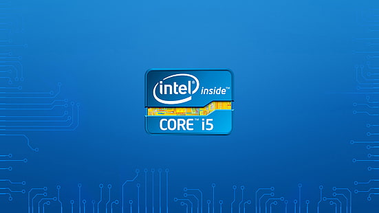 Intel Core i5-logotyp, logotyp, Intel, Hitech, Intel i5, HD tapet HD wallpaper