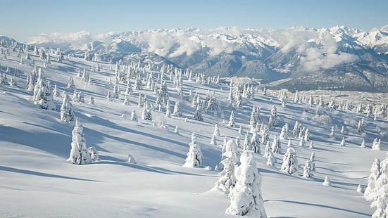 природа, снег, зима, пейзаж, горы, снежная гора, HD обои HD wallpaper