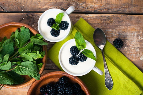 Mjölk efterrätt Blueberry Cream Yogurt Food Download, mat, blåbär, cream, dessert, download, mjölk, foto, yoghurt, HD tapet HD wallpaper