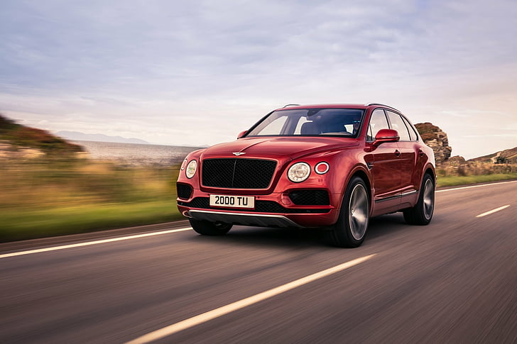 Bentley, Bentley Bentayga, Car, Luxury Car, Red Car, SUV, Vehicle, HD wallpaper