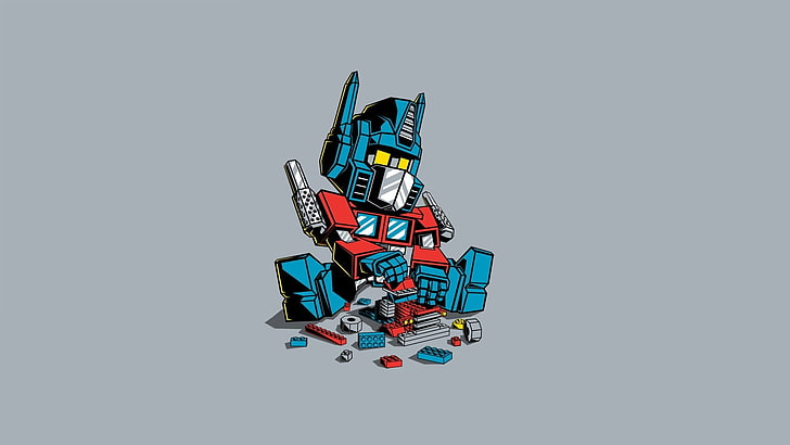 Трансформърс Optimus Prime картинки, Минимализъм, LEGO, Изкуство, Трансформатор, HD тапет