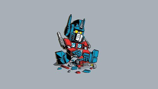 Transformers Optimus Prime küçük resim, Minimalizm, LEGO, Sanat, Transformatör, HD masaüstü duvar kağıdı HD wallpaper